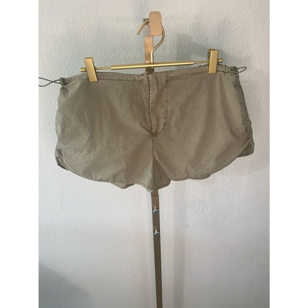 LA HEARTS- low rise faded Olive Green Beach Shorts- Medium
